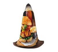 YHBLYKXP Chicken leg burger drink Hooded Cloak - Extra Large Hooded Cloak, Fit for Makeup Parties, Theme Parties, Daily Wear