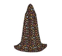 YHBLYKXP Chicken leg burger drink Hooded Cloak - Extra Large Hooded Cloak, Fit for Makeup Parties, Theme Parties, Daily Wear