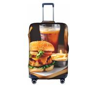 YHBLYKXP Chicken leg burger drink print Trolley case protective cover, Fashion Suitcase Protector Fits, hidden zipper, White, XL