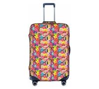 YHBLYKXP coffee and donuts print Trolley case protective cover, Fashion Suitcase Protector Fits, hidden zipper, White, L
