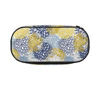 YHBLYKXP Colored flowers print Oxford cloth pencil case with ordered mesh compartments - a practical choice or travel
