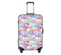 YHBLYKXP Colorful Heart-standard print Luggage cover, suitcase protector, elasticated protective sleeve, fits 18-32 inch suitcases, White, L