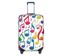 YHBLYKXP Colorful Music Notes 1 print Trolley case protective cover, Fashion Suitcase Protector Fits, hidden zipper, White, XL