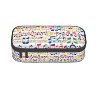 YHBLYKXP Colorful Music Notes print Large Capacity Storage Bag Travel Office Supplies Box, Makeup Bag, Desk Organizer with
