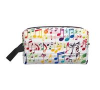 YHBLYKXP Colorful Music Notes print Large capacity travel grooming storage bag, portable makeup bag, daily storage bag