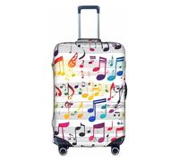 YHBLYKXP Colorful Music Notes print Trolley case protective cover, Fashion Suitcase Protector Fits, hidden zipper, White, L