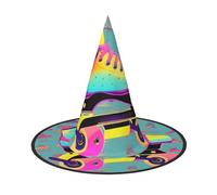 YHBLYKXP Colorful Roller Skates Adjustable Halloween Witch Hat with Foldable Brim for Costume Party,Carnival, masquerade ball