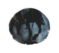 YHBLYKXP cool bull riding print Adjustable double-layer shower cap, reusable women's spa salon shower cap