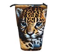 YHBLYKXP Cute Baby Jaguar 1 print Vertical retractable pencil case, Storage bag, fit for office travel and daily carrying