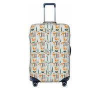YHBLYKXP Cute Fox Bear Bird Tree Luggage protection cover with zipper to prevent scratches and tears, fit for checked luggage, Black, M