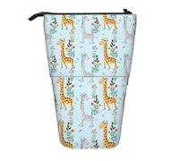 YHBLYKXP Cute Giraffe Flowers print Vertical retractable pencil case, Storage bag, fit for office travel and daily carrying