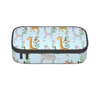 YHBLYKXP Cute Giraffe Flowers Printed Large Capacity Office Box, Stationery Organiser Office Cosmetic Bag