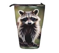 YHBLYKXP cute raccoon print Vertical retractable pencil case, Storage bag, fit for office travel and daily carrying