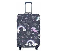 YHBLYKXP Cute Sea Animal Rainbow Luggage protection cover with zipper to prevent scratches and tears, fit for checked luggage, Black, L
