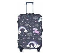 YHBLYKXP Cute Sea Animal Rainbow print Trolley case protective cover, Fashion Suitcase Protector Fits, hidden zipper, White, S