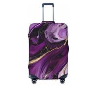 YHBLYKXP Dark purple texture marble 1 Luggage protection cover with zipper to prevent scratches and tears, fit for checked luggage, Black, XL