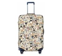 YHBLYKXP Dog Bones Paw Luggage protection cover with zipper to prevent scratches and tears, fit for checked luggage, Black, S