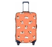 YHBLYKXP Dog with big bones print Luggage cover, suitcase protector, elasticated protective sleeve, fits 18-32 inch suitcases, White, M