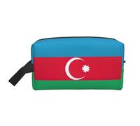 YHBLYKXP Flag of Azerbaijan print Large capacity travel grooming storage bag, portable makeup bag, daily storage bag