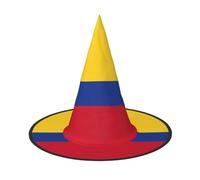 YHBLYKXP Flag of Colombia Adjustable Halloween Witch Hat with Foldable Brim for Costume Party,Carnival, masquerade ball