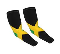 YHBLYKXP Flag of Jamaica print Adult cooling arm cover with thumb hole protection, fit for outdoor activities, Black, One size