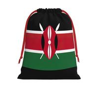 YHBLYKXP Flag of Kenya Drawstring present Bag and snack bag velvet bag storage bag, fit for Christmas and Halloween