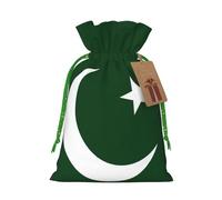 YHBLYKXP Flag of Pakistan Drawstring Christmas bag, birthday Thanksgiving, anniversary and party present packaging