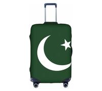 YHBLYKXP Flag of Pakistan print Luggage cover, suitcase protector, elasticated protective sleeve, fits 18-32 inch suitcases, White, S
