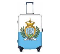 YHBLYKXP Flag of San Marino print Luggage cover, suitcase protector, elasticated protective sleeve, fits 18-32 inch suitcases, White, XL