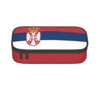YHBLYKXP Flag of Serbia print Large Capacity Storage Bag Travel Office Supplies Box, Makeup Bag, Desk Organizer with, Black, One Size, Concise