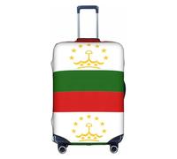 YHBLYKXP Flag of Tajikistan print Luggage cover, suitcase protector, elasticated protective sleeve, fits 18-32 inch suitcases, White, M