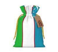 YHBLYKXP Flag of the Republic of Uzbekistan Drawstring Christmas bag, birthday Thanksgiving, anniversary and party present packaging