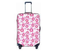 YHBLYKXP Flamingo and donuts print Trolley case protective cover, Fashion Suitcase Protector Fits, hidden zipper, White, L