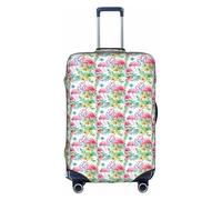 YHBLYKXP Flamingo Flowers print Trolley case protective cover, Fashion Suitcase Protector Fits, hidden zipper, White, XL