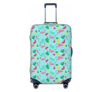 YHBLYKXP Flamingo Ice Cream Fruit Luggage protection cover with zipper to prevent scratches and tears, fit for checked luggage, Black, XL