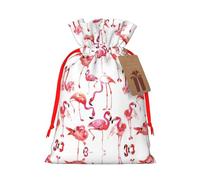 YHBLYKXP Flamingos Drawstring Christmas bag, birthday Thanksgiving, anniversary and party present packaging