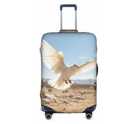 YHBLYKXP Flying Dove print Trolley case protective cover, Fashion Suitcase Protector Fits, hidden zipper, White, M