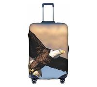 YHBLYKXP Flying Eagle print Luggage cover, suitcase protector, elasticated protective sleeve, fits 18-32 inch suitcases, White, L