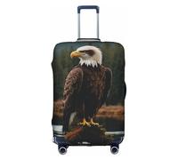 YHBLYKXP Flying Eagle print Luggage cover, suitcase protector, elasticated protective sleeve, fits 18-32 inch suitcases, White, M