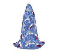 YHBLYKXP Foraging fish Hooded Cloak - Extra Large Hooded Cloak, Fit for Makeup Parties, Theme Parties, Daily Wear