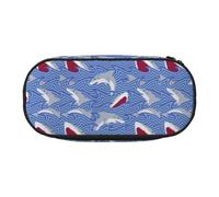 YHBLYKXP Foraging fish print Oxford cloth pencil case with ordered mesh compartments - a practical choice or travel