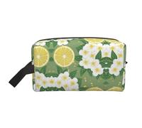 YHBLYKXP Fresh Lemon print Large capacity travel grooming storage bag, portable makeup bag, daily storage bag