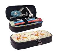 YHBLYKXP Giraffe Heart Flower Butterfly print Leather Flap Pencil Case,Toiletry Organizer,Zipper Coin Purse, Black