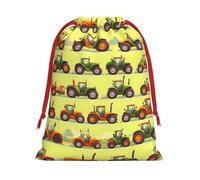 YHBLYKXP Green Fields Farming Machine Drawstring present Bag and snack bag velvet bag storage bag, fit for Christmas and Halloween