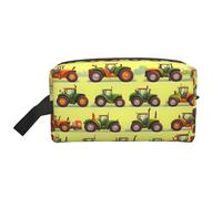 YHBLYKXP Green Fields Farming Machine print Large capacity travel grooming storage bag, portable makeup bag, daily storage bag