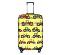 YHBLYKXP Green Fields Farming Machine print Trolley case protective cover, Fashion Suitcase Protector Fits, hidden zipper, White, S