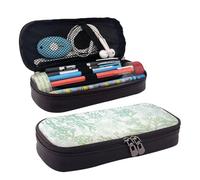 YHBLYKXP Green Sea Blue Seaweed print Leather Flap Cosmetic Bag, Toiletry Organizer, Zipper Coin Purse, Cosmetic Case, Black, Black, One Size