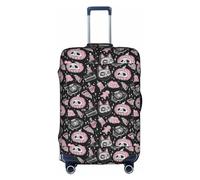 YHBLYKXP Halloween Pumpkin Cat print Trolley case protective cover, Fashion Suitcase Protector Fits, hidden zipper, White, XL