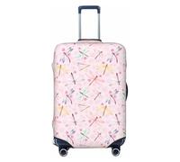 YHBLYKXP Hand painted dragonfly Luggage protection cover with zipper to prevent scratches and tears, fit for checked luggage, Black, L