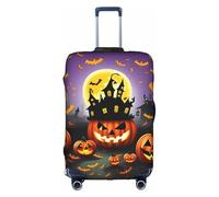 YHBLYKXP Happy-Halloween-Day-Trick-Or-Treat print Trolley case protective cover, Fashion Suitcase Protector Fits, hidden zipper, White, M